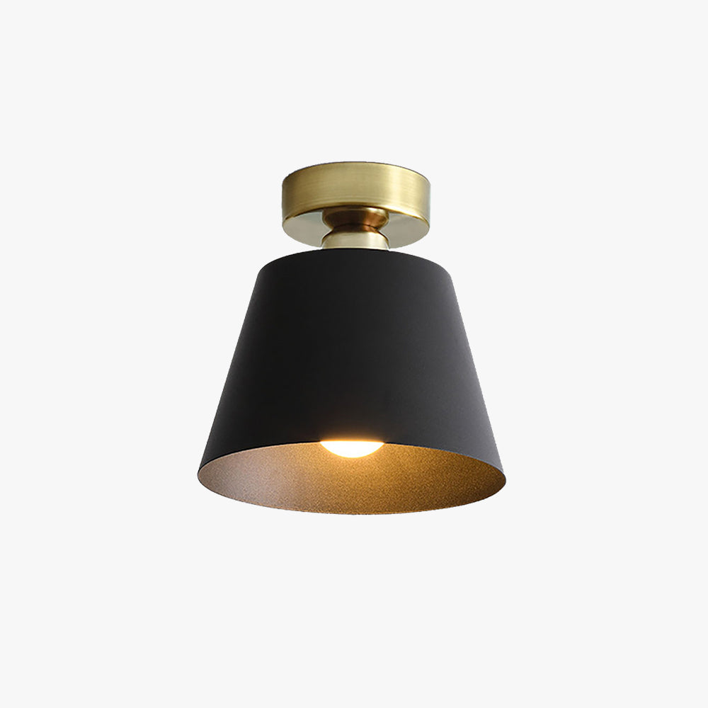 Rikusim Cylindrical Metal Single Ceiling Light Black/White Dining Room