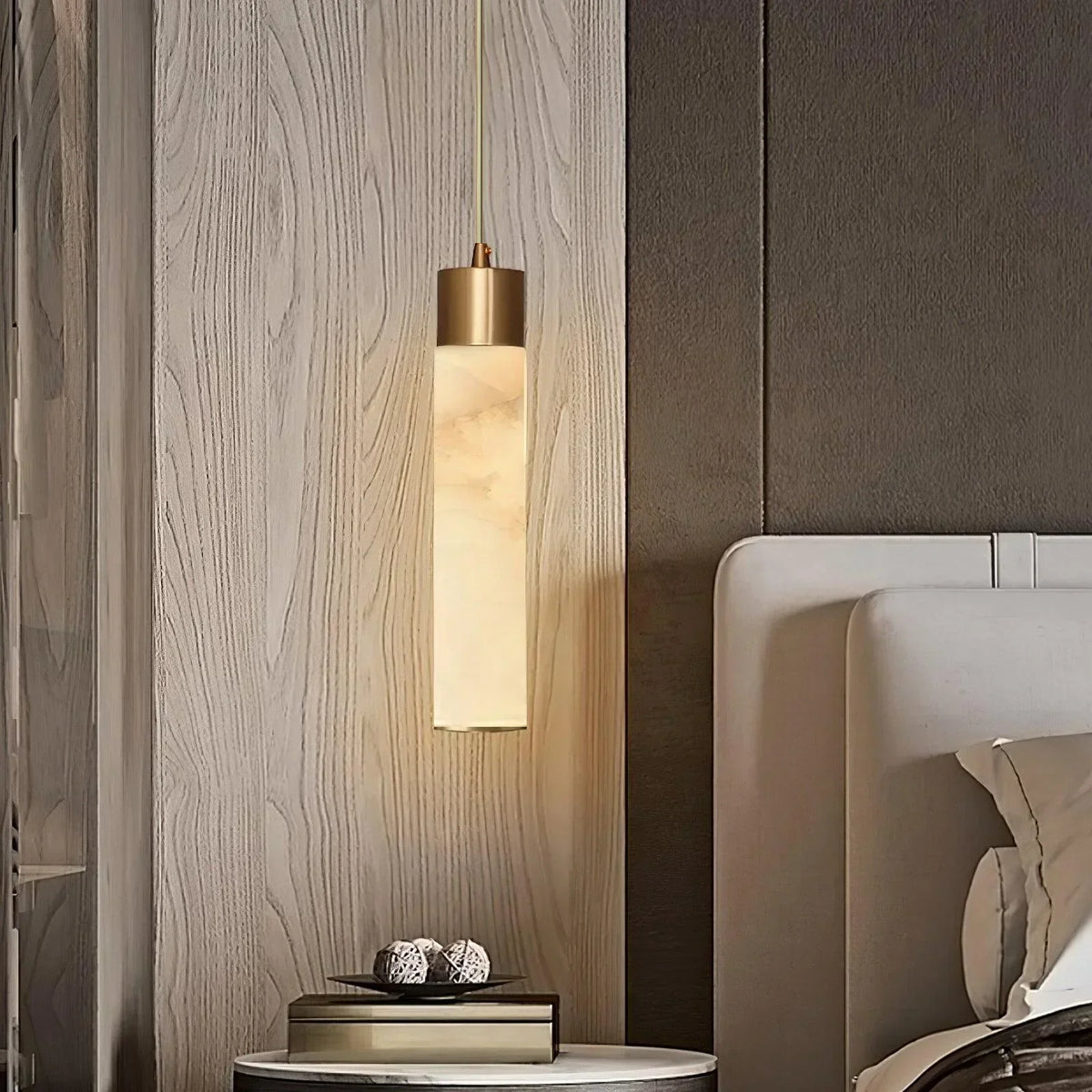 Jumavim White Alabaster Pendant Light