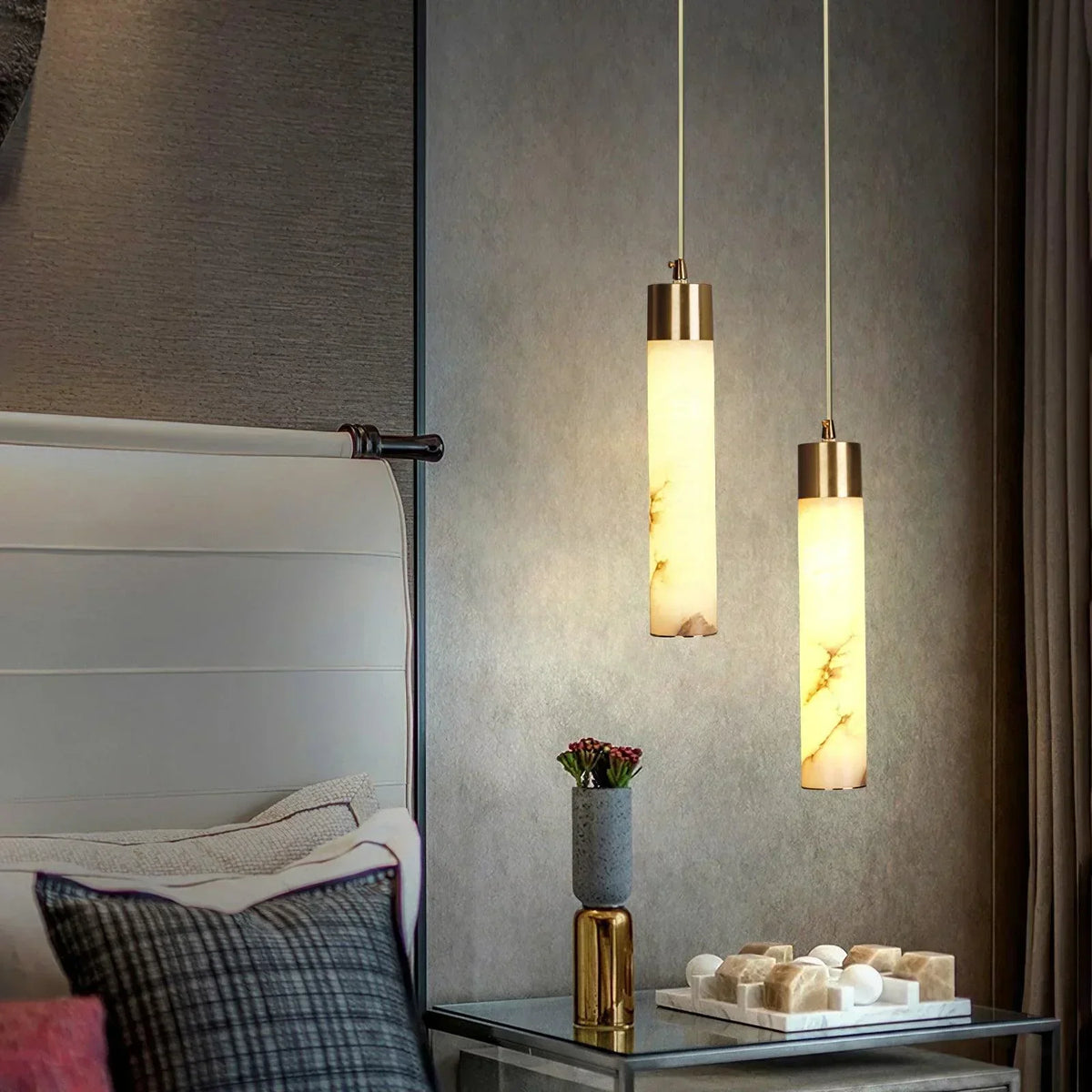 Jumavim White Alabaster Pendant Light