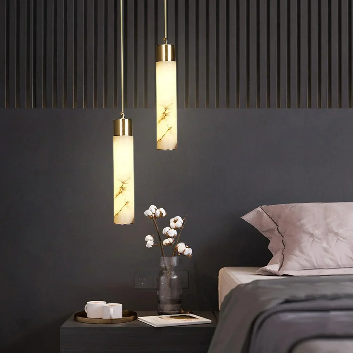 Jumavim White Alabaster Pendant Light