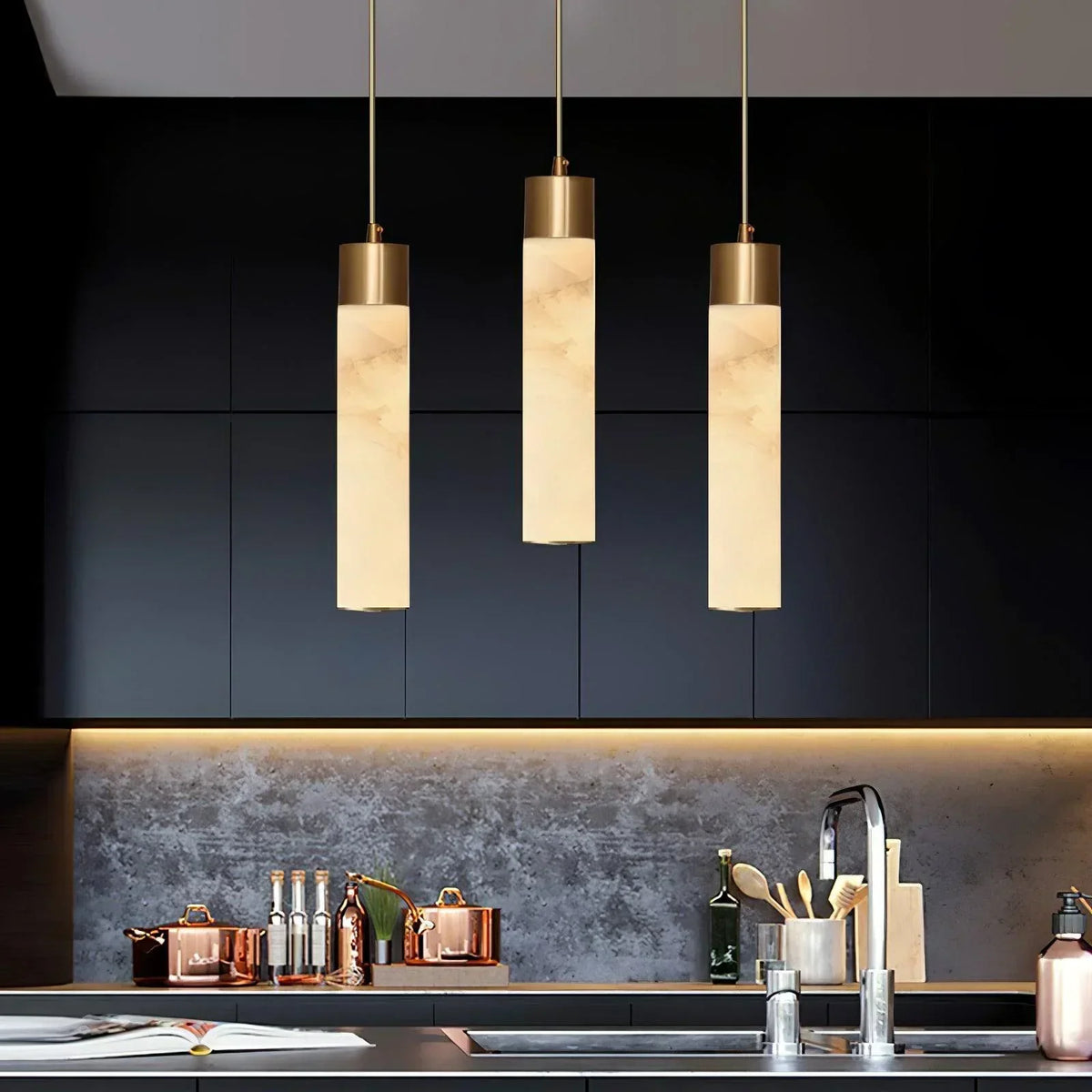 Jumavim White Alabaster Pendant Light