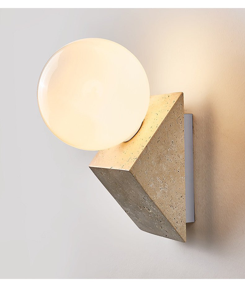 Valaeria Orb Travertine Wall Lamp