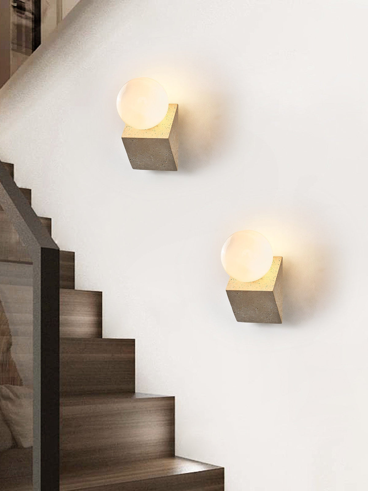Valaeria Orb Travertine Wall Lamp
