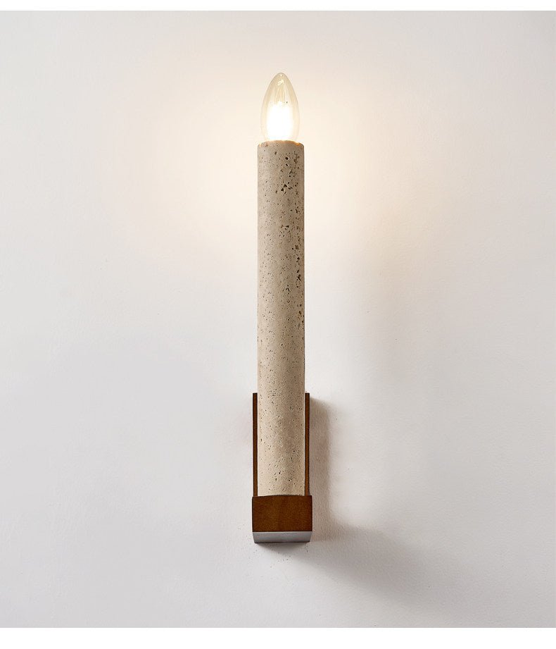Marius Travertine Candle Wall Lamp