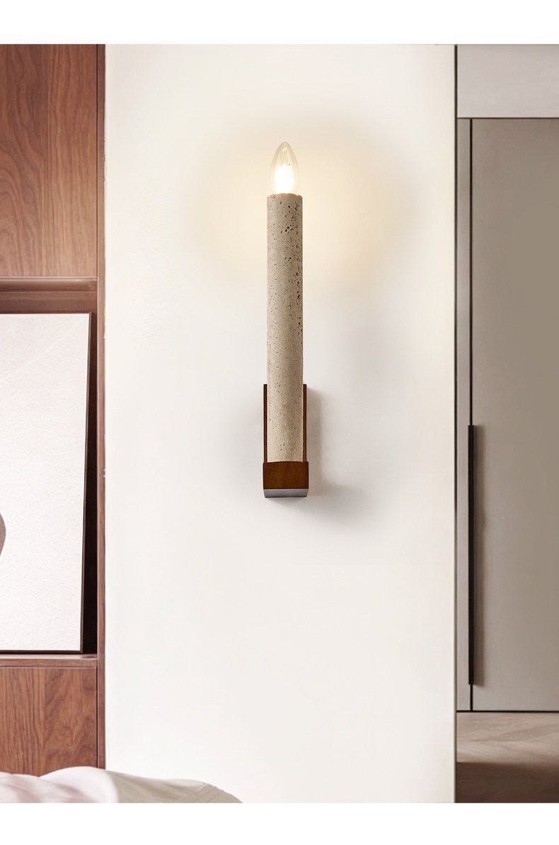 Marius Travertine Candle Wall Lamp