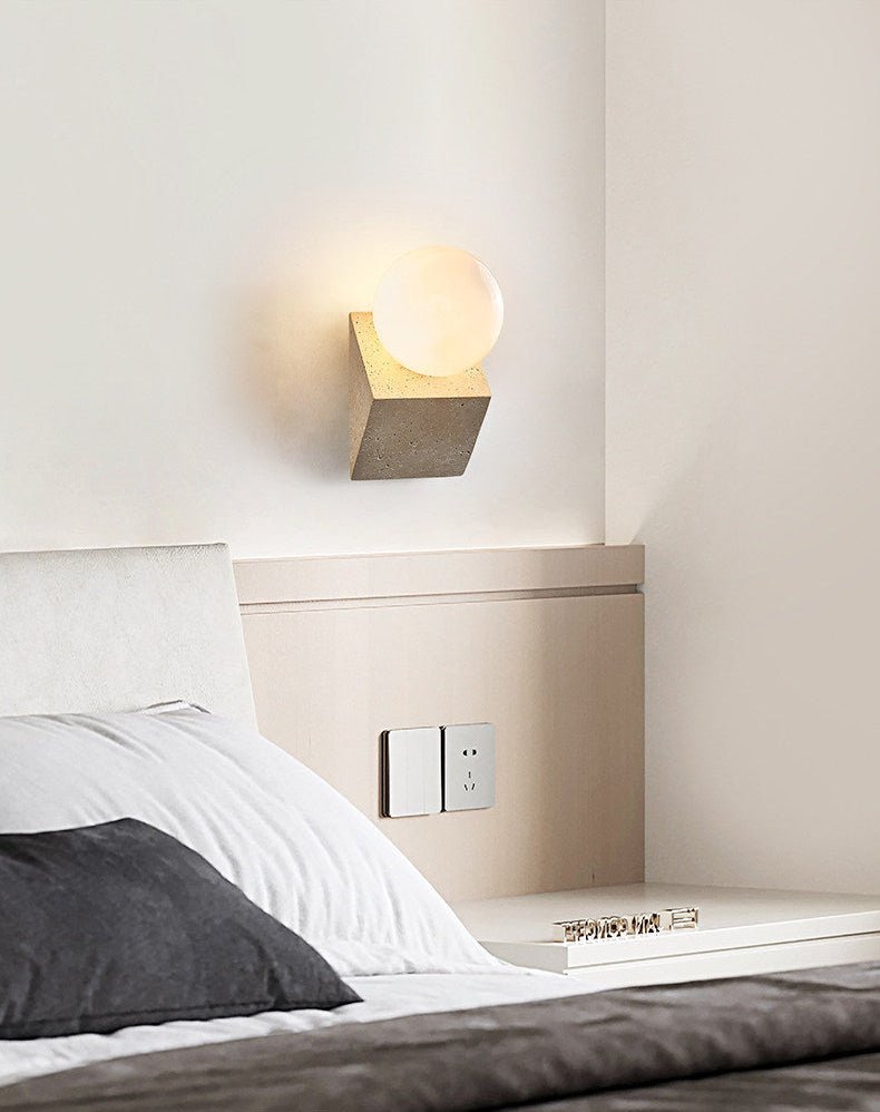 Valaeria Orb Travertine Wall Lamp