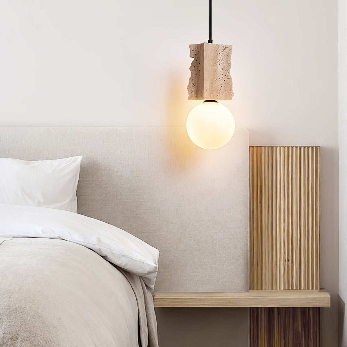 Travertine Raw Edge Pendant Light