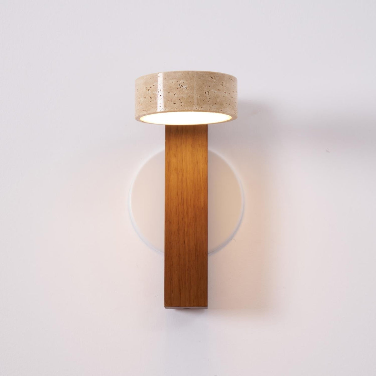 Tavalina Cylinder-Stack Travertine Wall Light