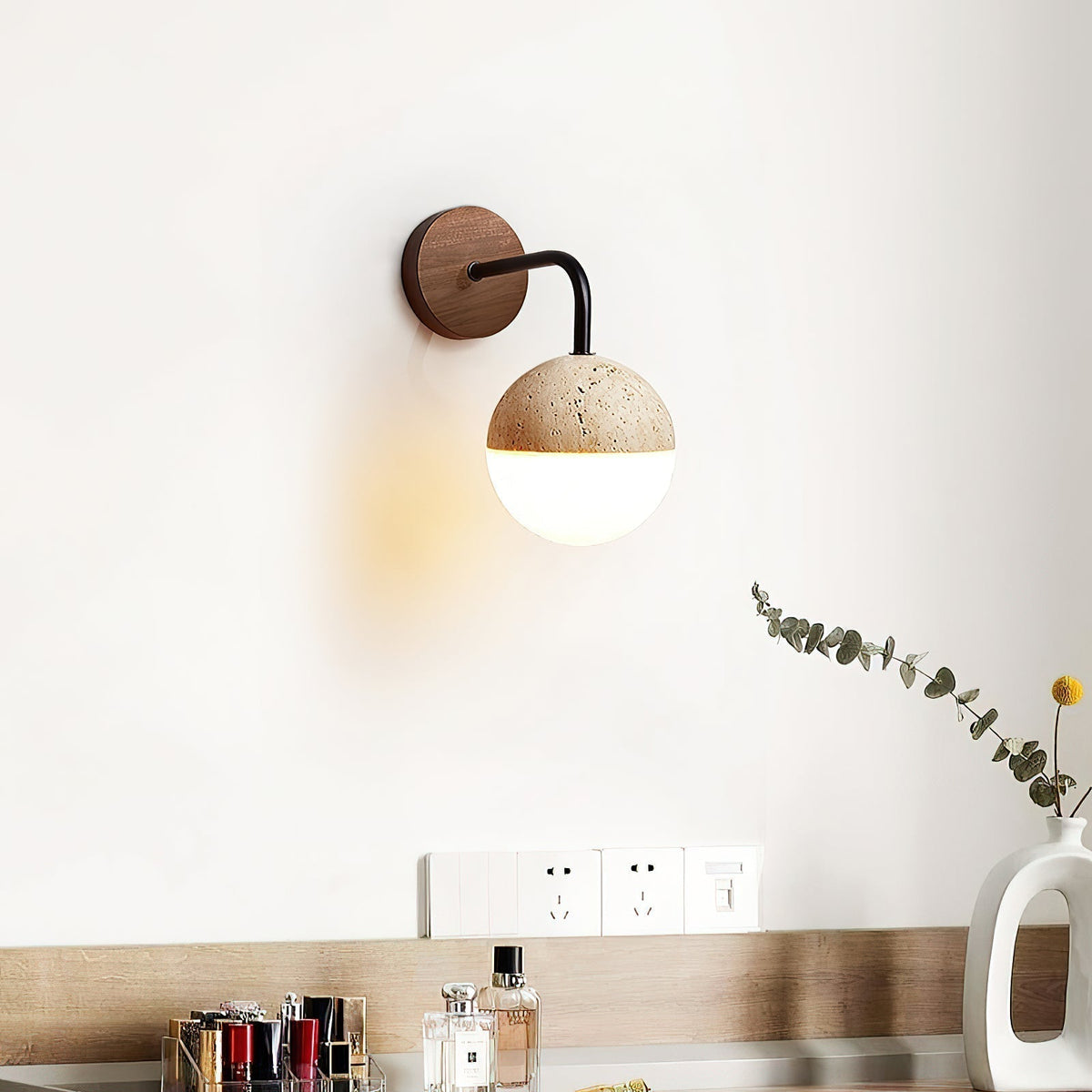 Seraine Travertine Wall Lamp