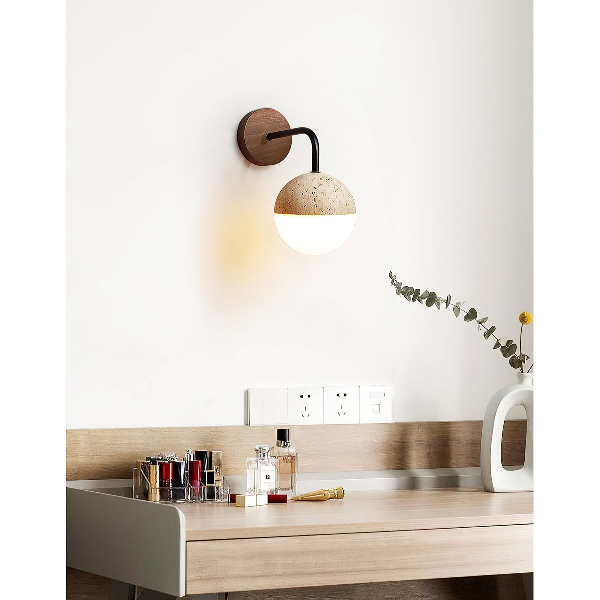 Seraine Travertine Wall Lamp