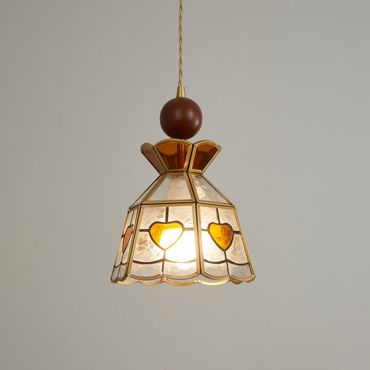 Creshen Wood & Glass Vintage Pendant Lamp