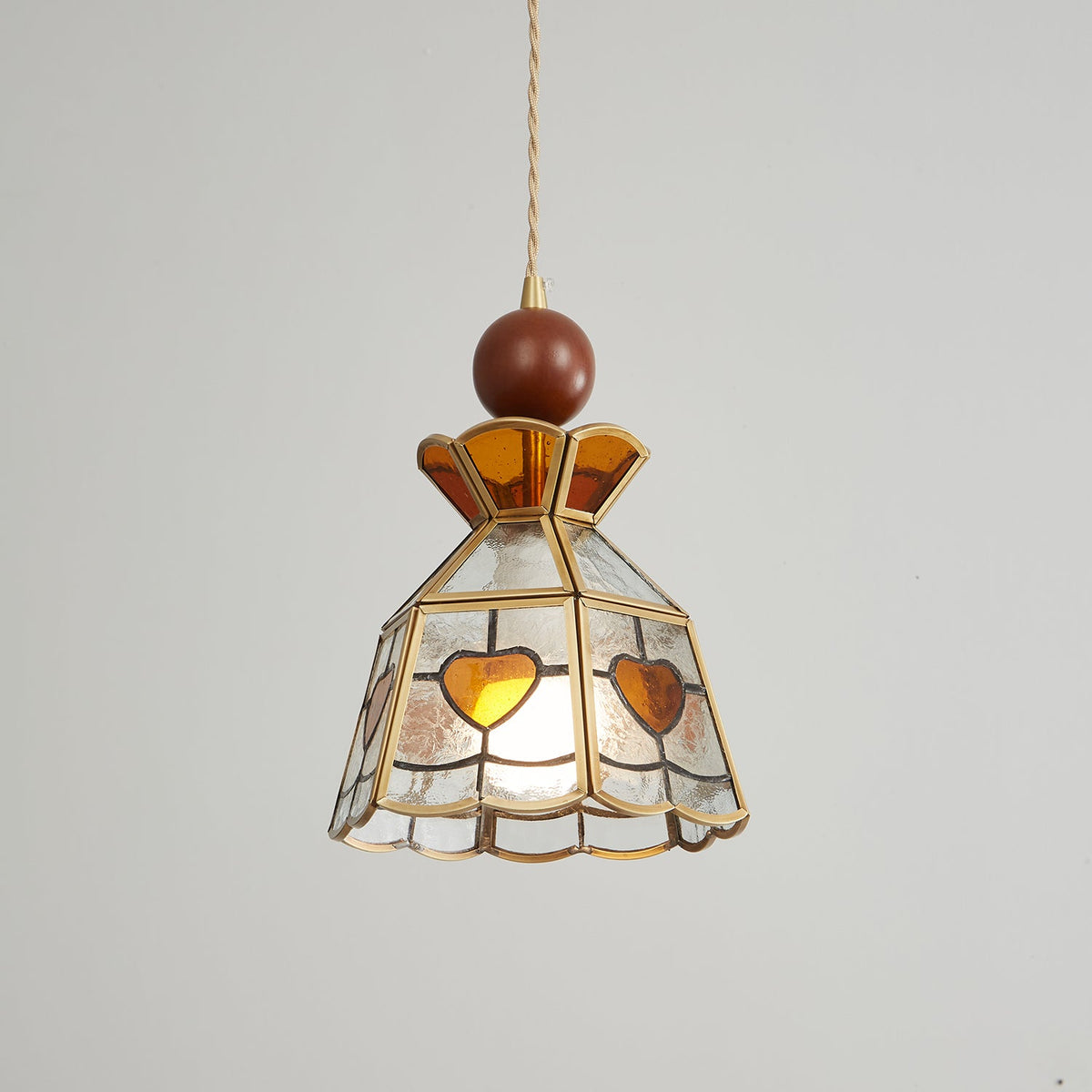Creshen Wood & Glass Vintage Pendant Lamp