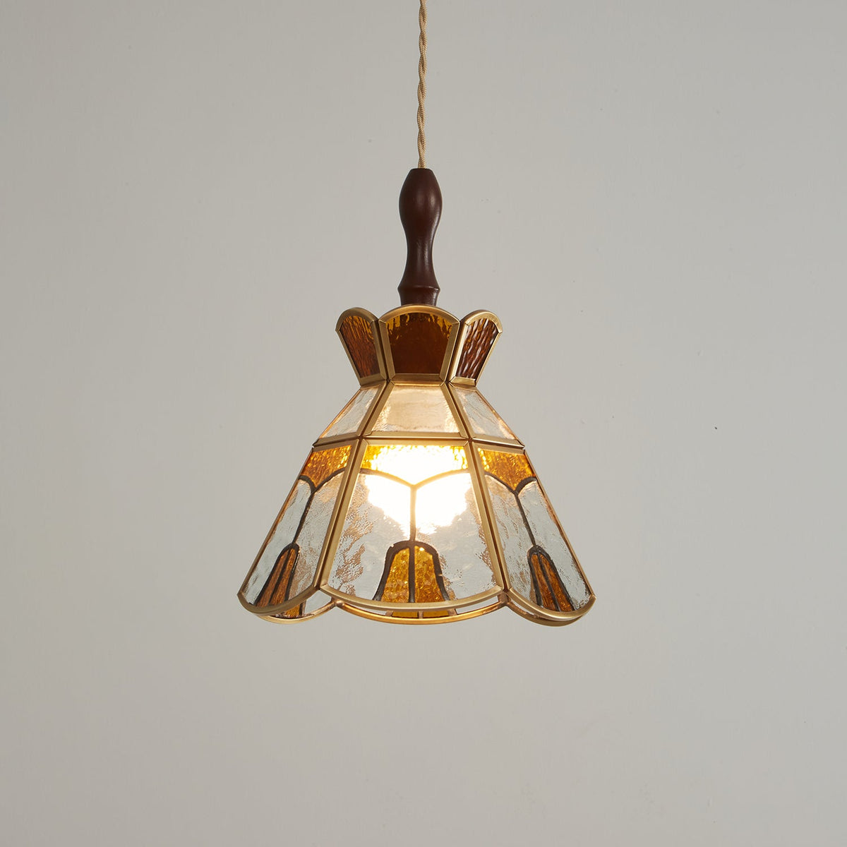 Creshen Wood & Glass Vintage Pendant Lamp
