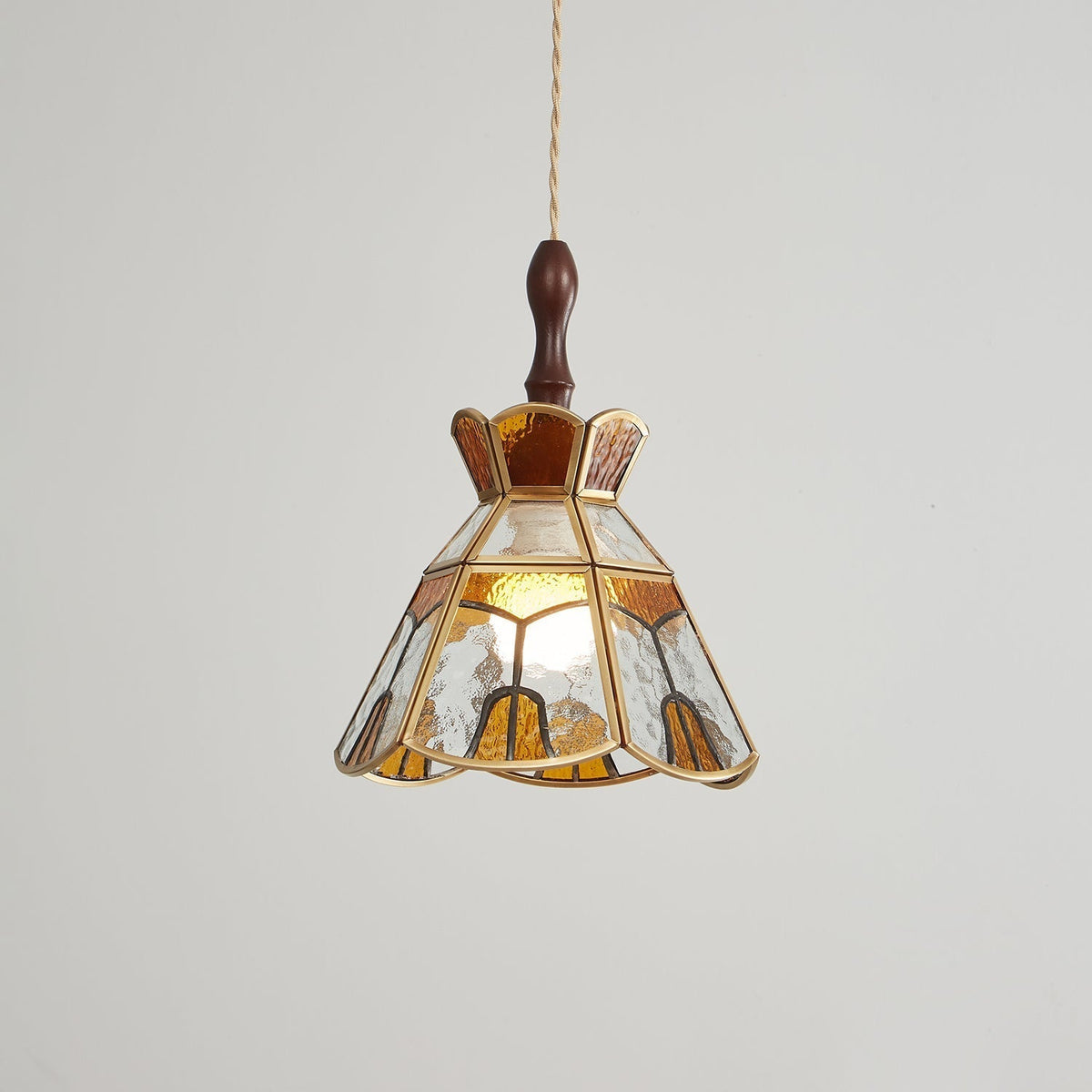 Creshen Wood & Glass Vintage Pendant Lamp