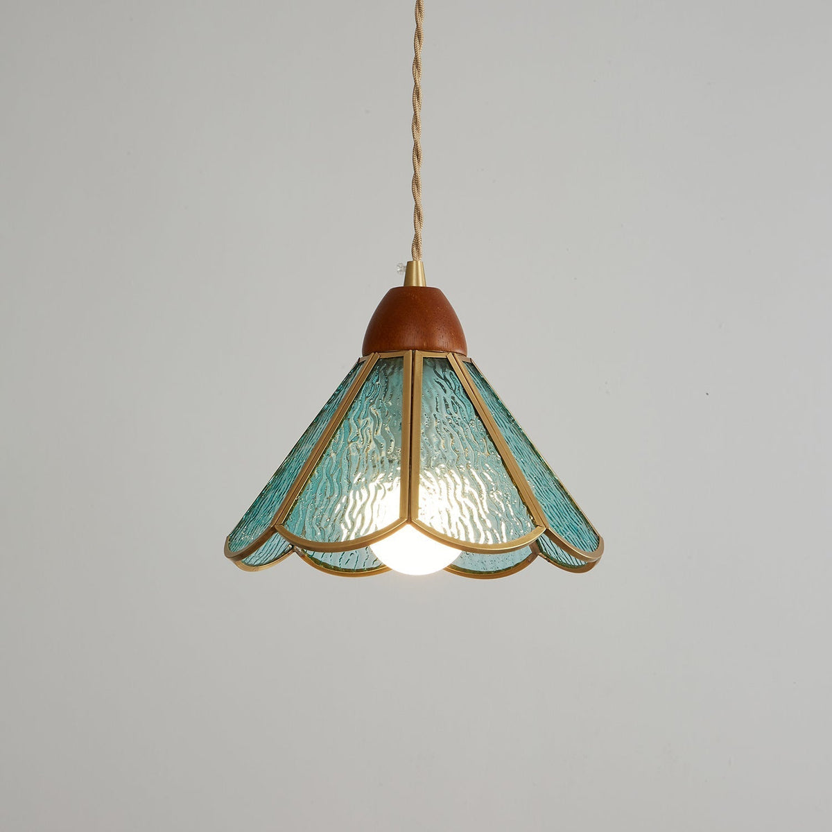 Creshen Wood & Glass Vintage Pendant Lamp