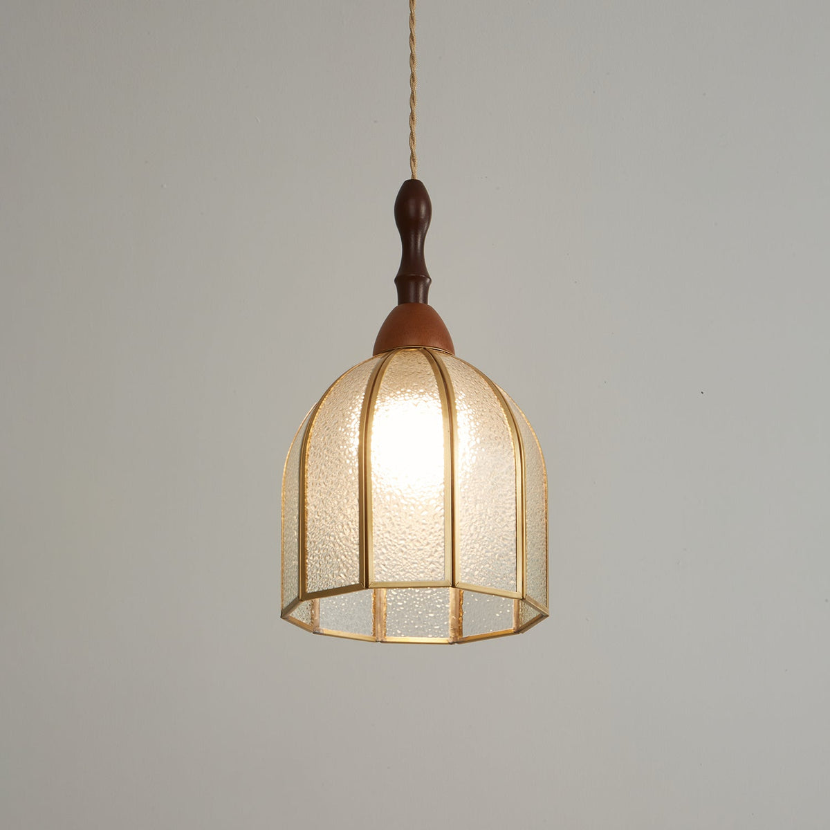 Creshen Wood & Glass Vintage Pendant Lamp