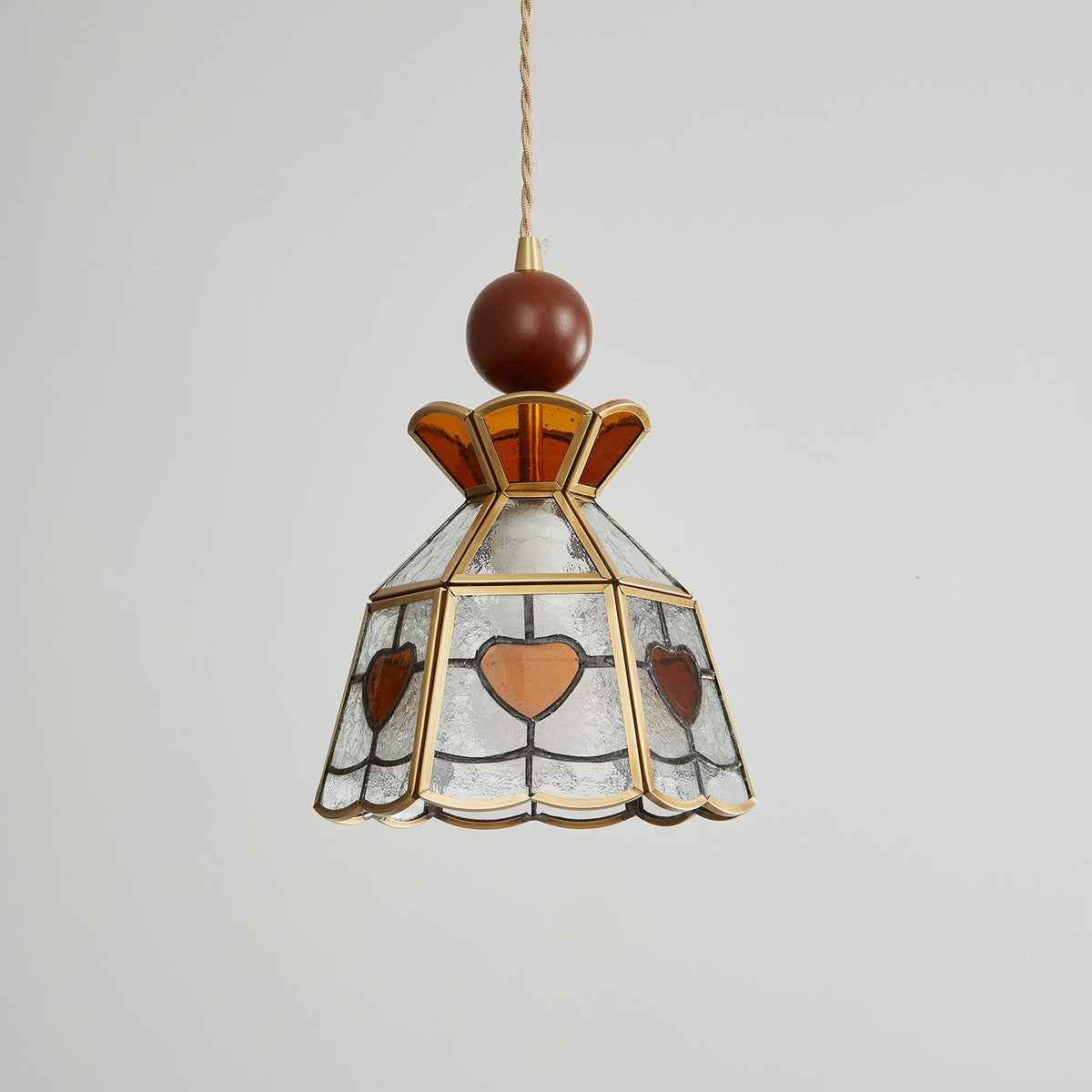 Creshen Wood & Glass Vintage Pendant Lamp