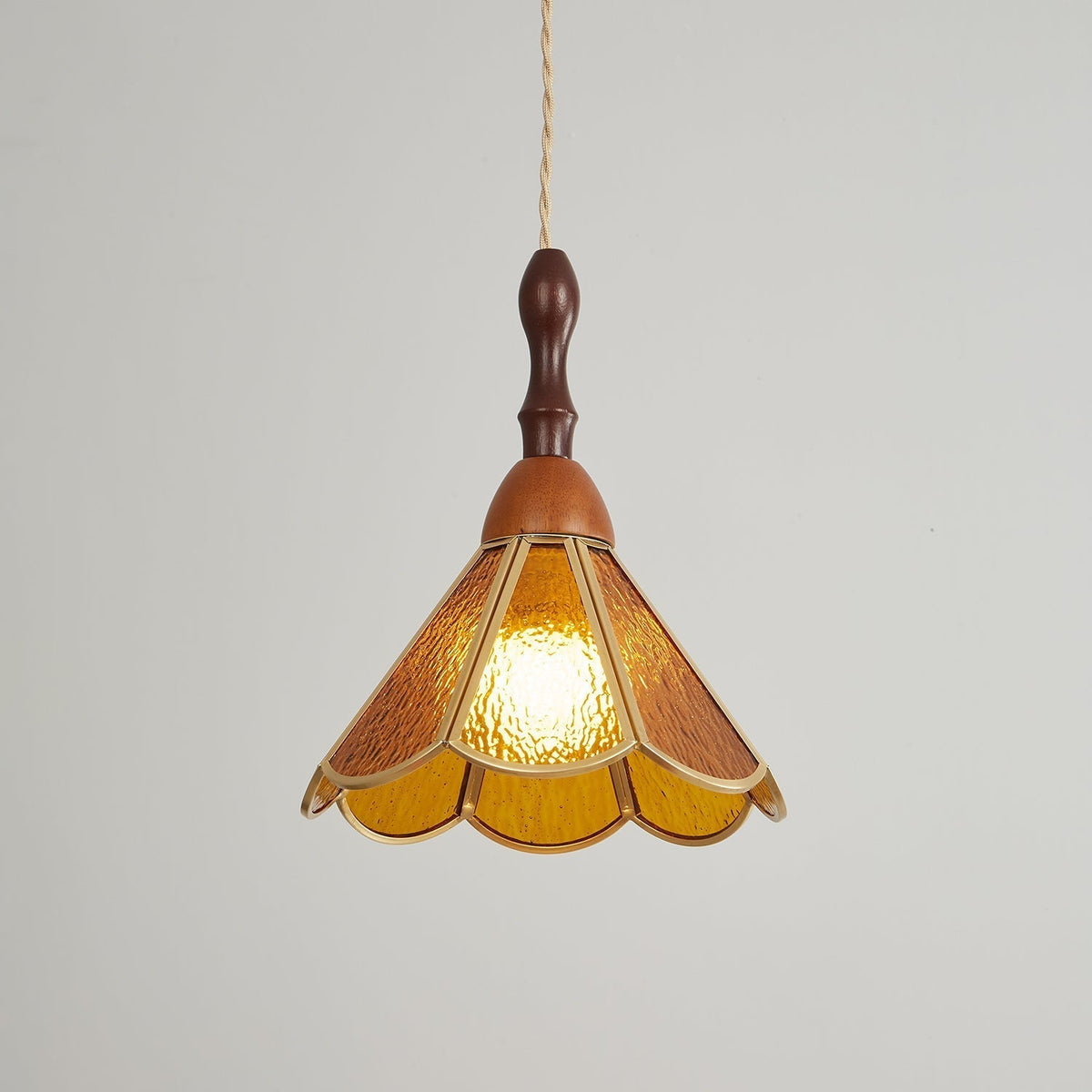 Creshen Wood & Glass Vintage Pendant Lamp
