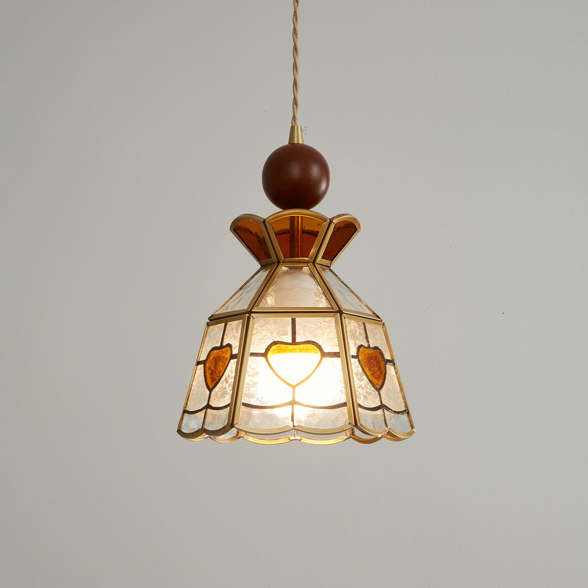 Creshen Wood & Glass Vintage Pendant Lamp