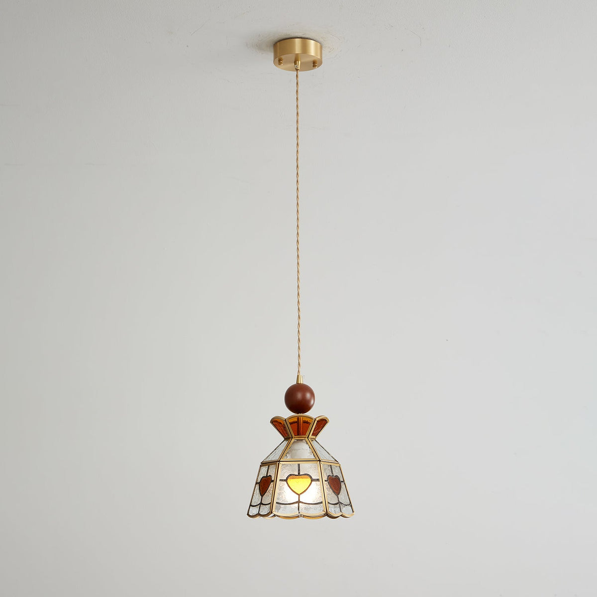 Creshen Wood & Glass Vintage Pendant Lamp