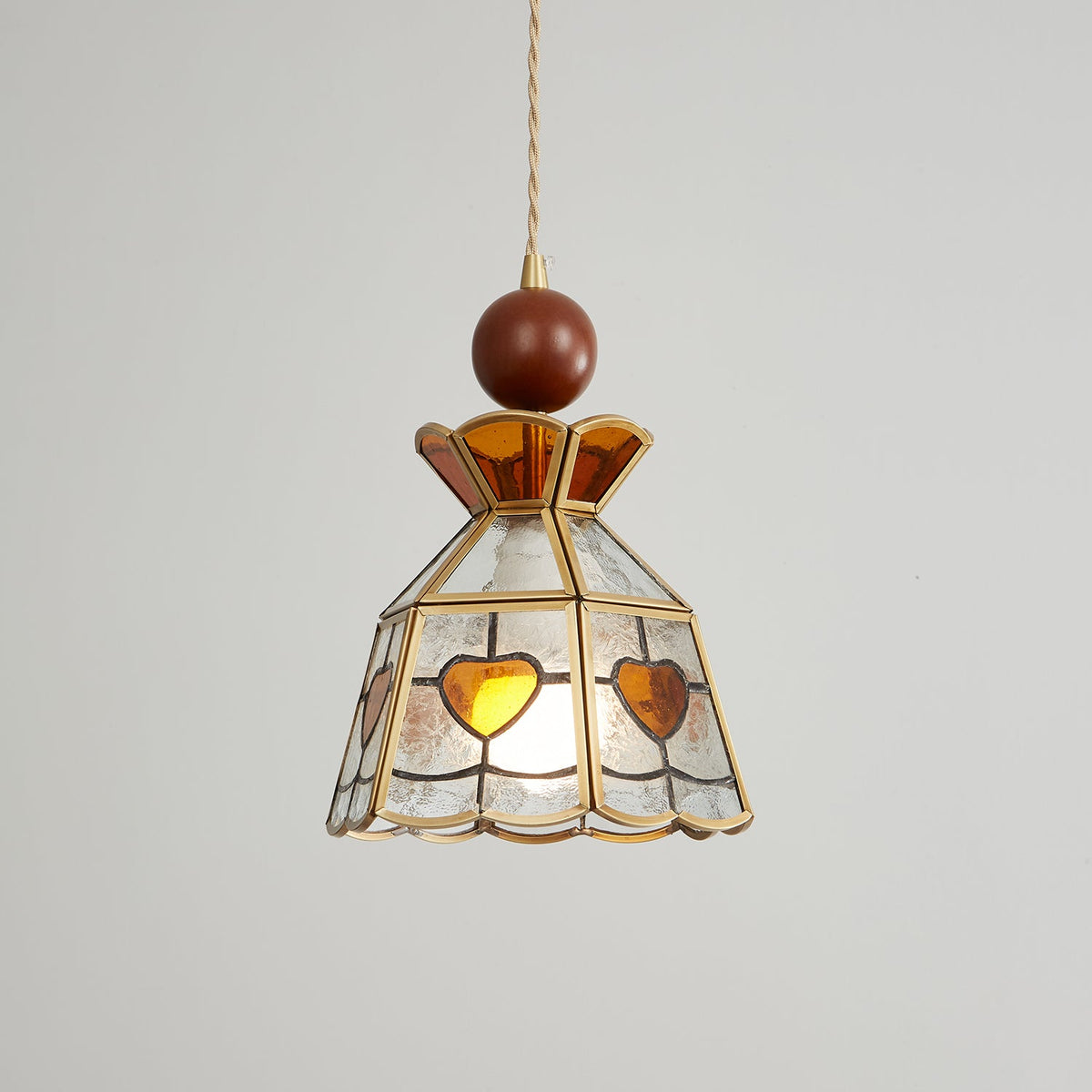 Creshen Wood & Glass Vintage Pendant Lamp