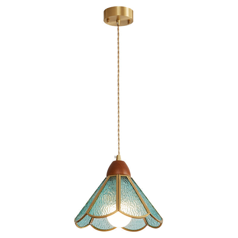 Creshen Wood & Glass Vintage Pendant Lamp