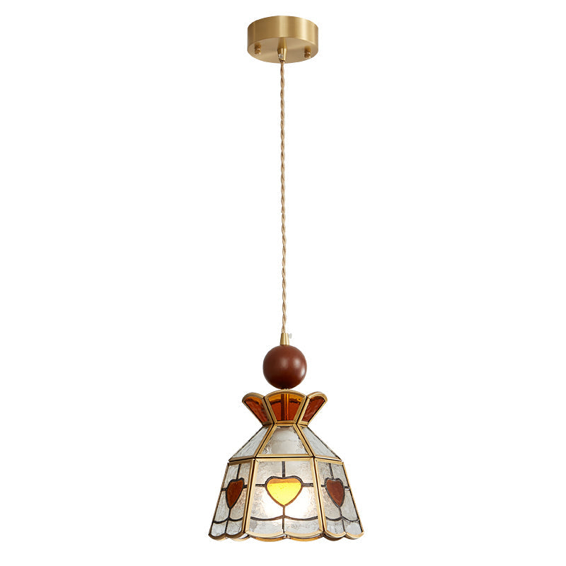 Creshen Wood & Glass Vintage Pendant Lamp
