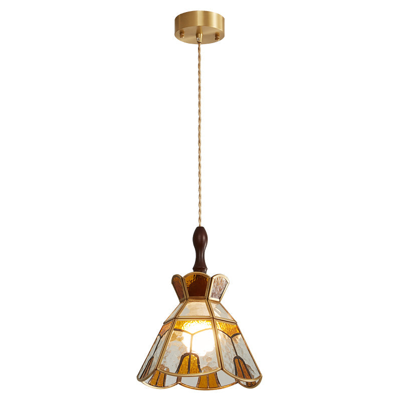 Creshen Wood & Glass Vintage Pendant Lamp