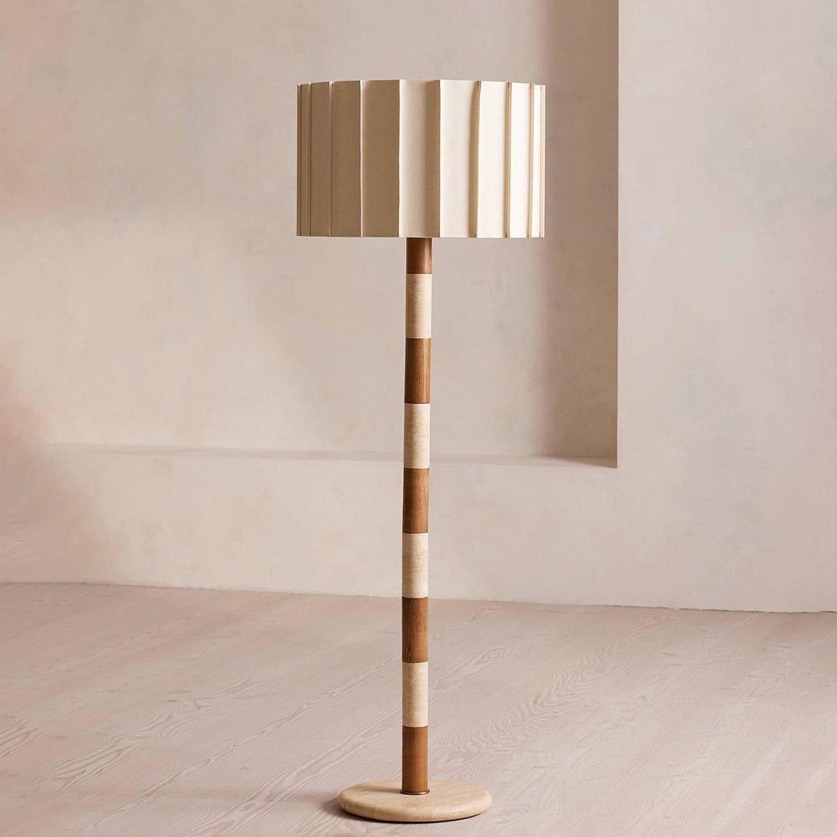 Vrys Travertine  Striped Floor Lamp