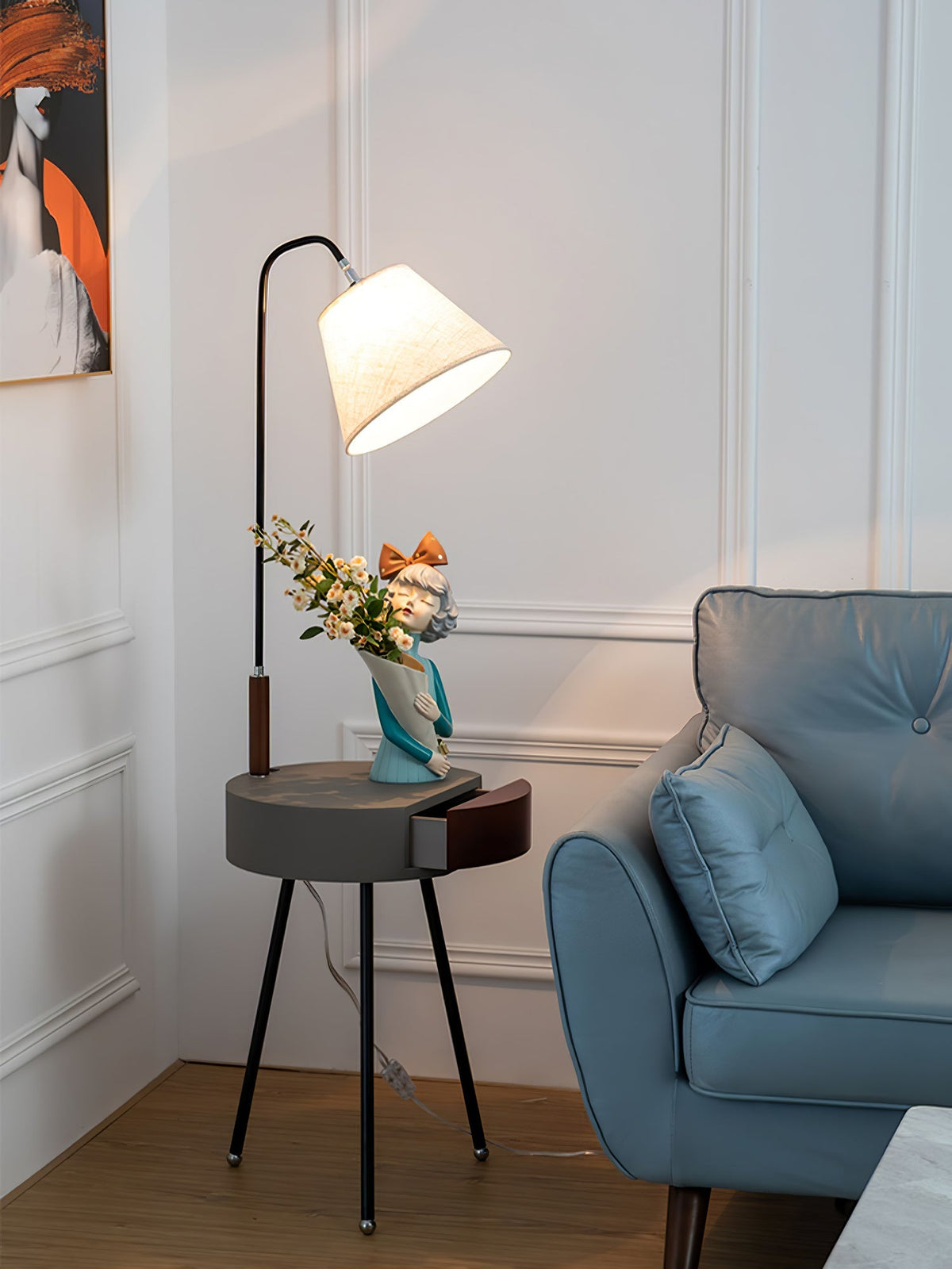 Fioeria Alder Tripod Fabric Floor Lamp
