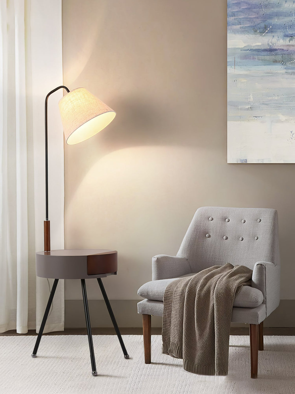 Fioeria Alder Tripod Fabric Floor Lamp
