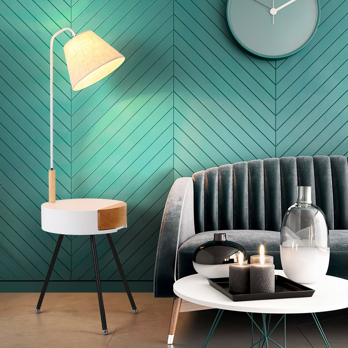 Fioeria Alder Tripod Fabric Floor Lamp