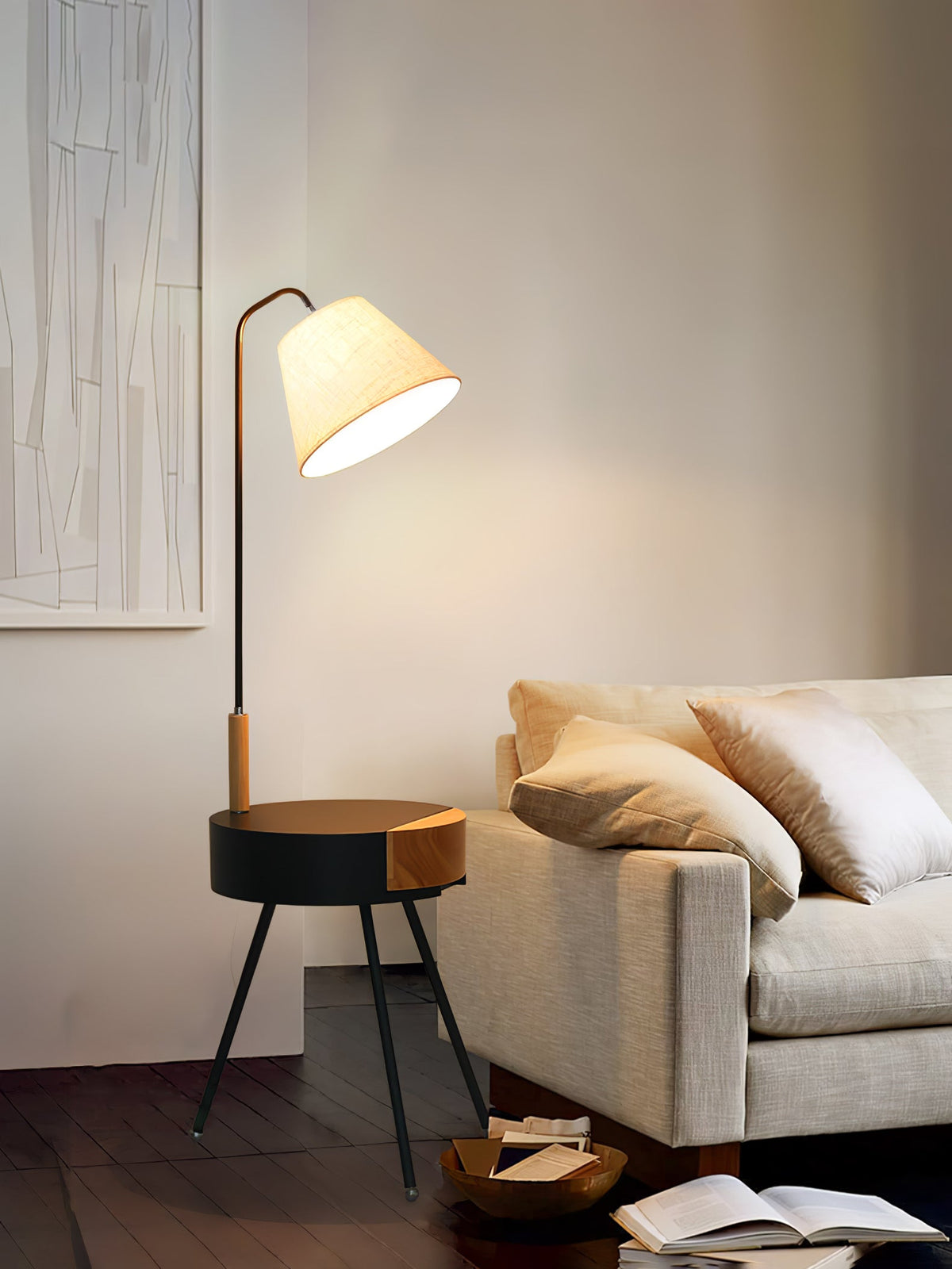 Fioeria Alder Tripod Fabric Floor Lamp
