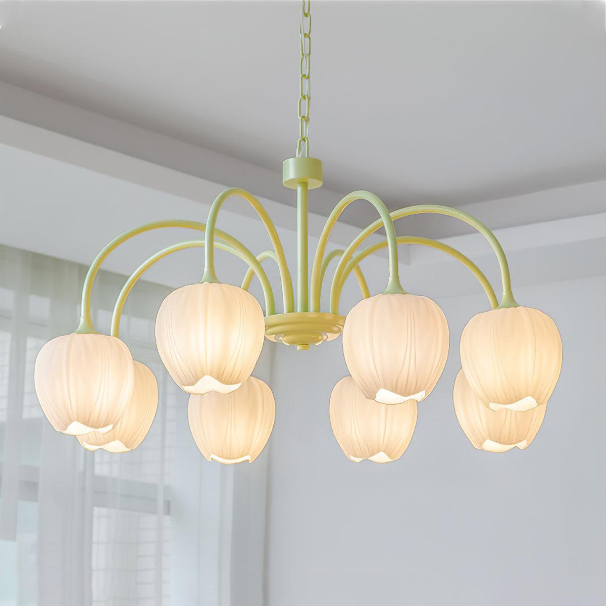 Fairmere Tulip Matcha Chandelier