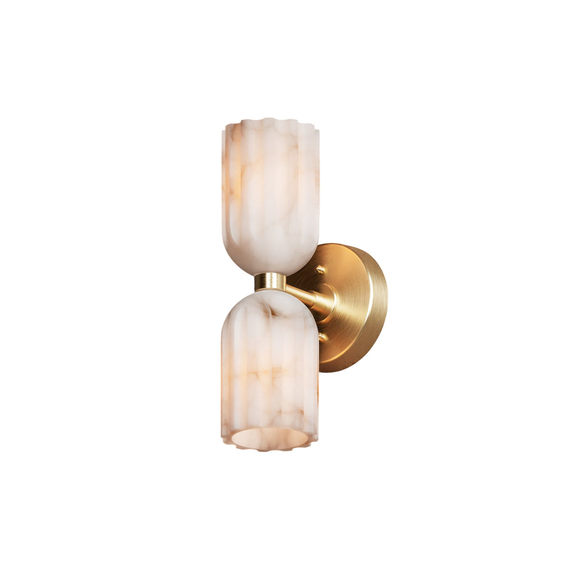 Eiriviella Double Brass Alabaster Wall Lamp