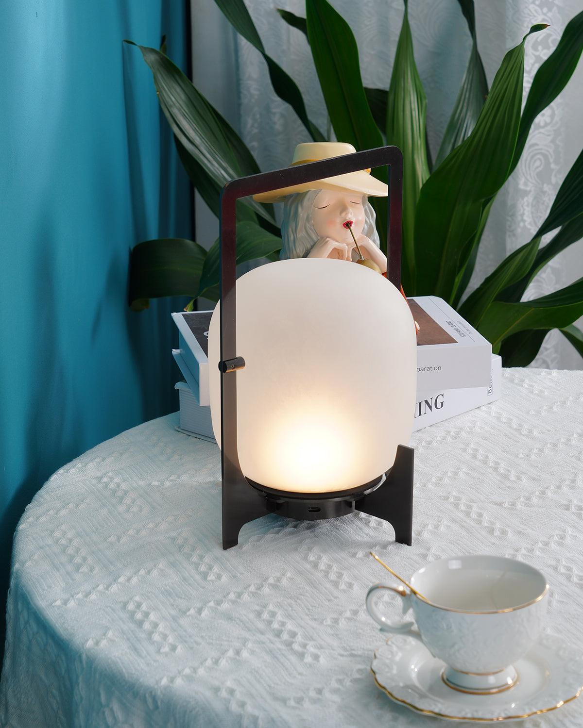 Calderis Black Twilight Lantern Table Lamp