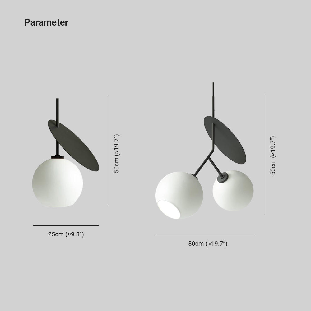 Sodomar Cherry Pendant Light, Metal & Glass, 3 Color