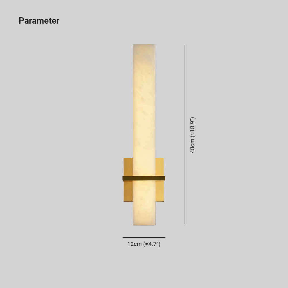 Ritta Wall Lamp White Alabaster Brass Modern Cuboid-Relic Pieces