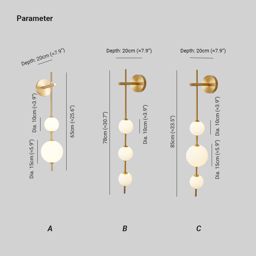 Renidol Vertical Globe Wall Lamp