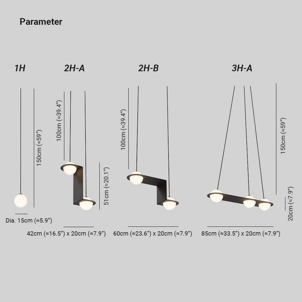 Jedokun Black Glass Pendant Lamp