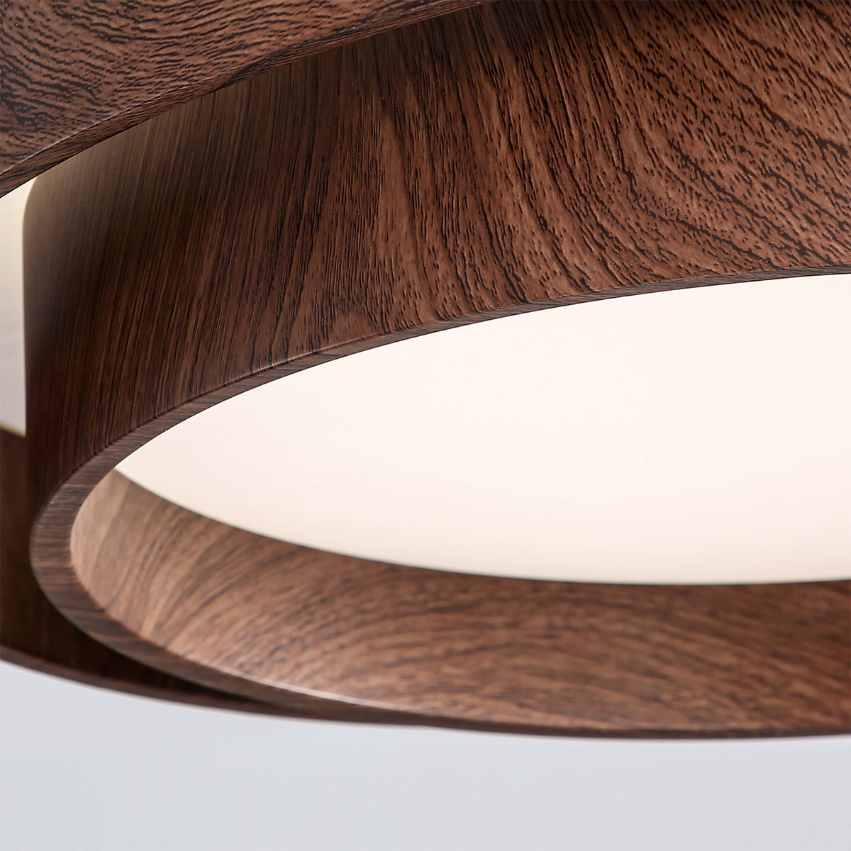 Pimegon Ceiling Light Double - Ring Walnut Color