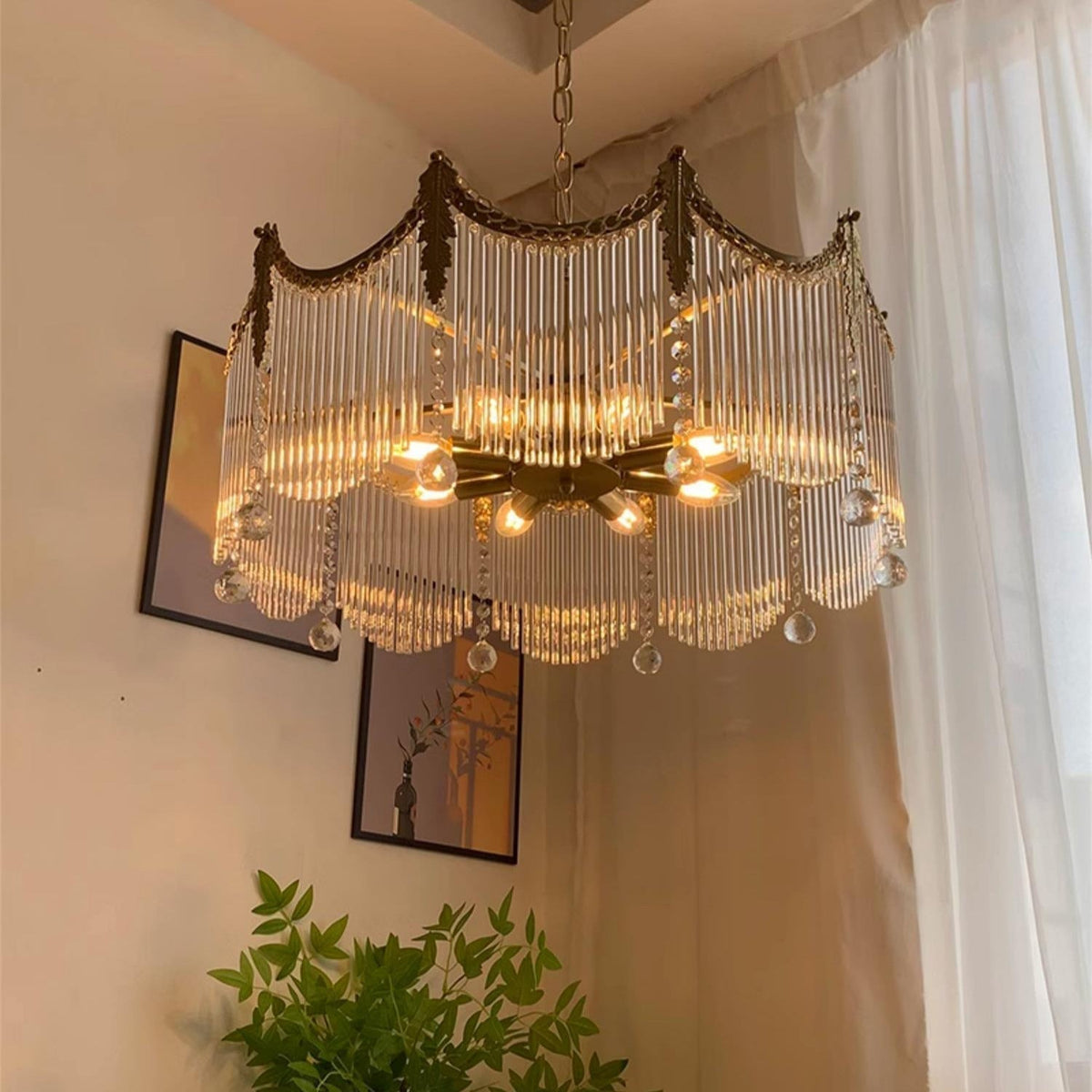 Higuvil Chandeliers Luxurious Glass Farmhouse