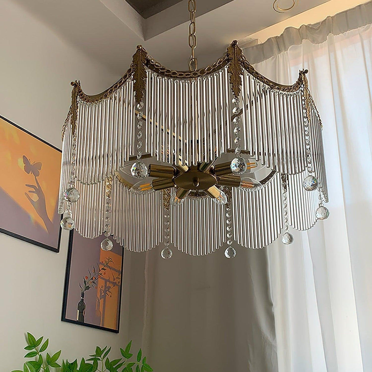 Higuvil Chandeliers Luxurious Glass Farmhouse