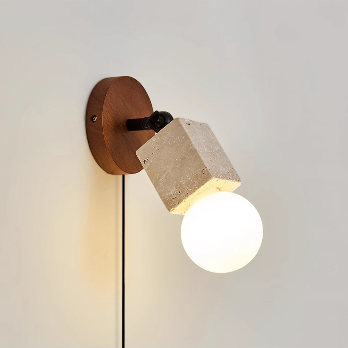 Norinira Travertine Plug-In Wall Light