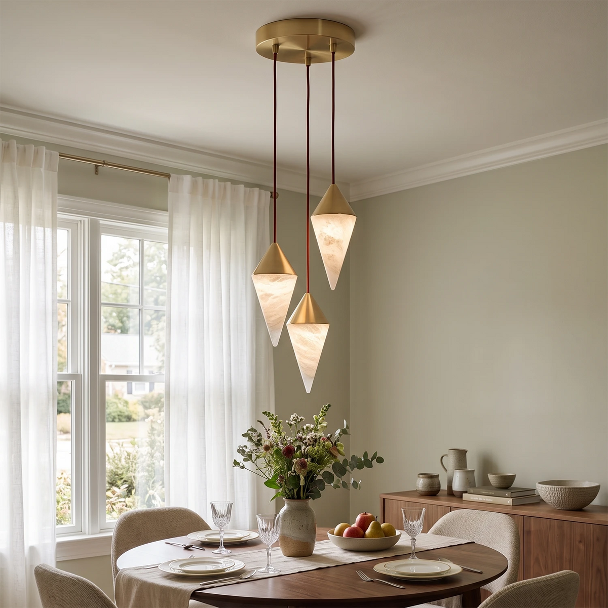 Ilverford Faceted Alabaster Drop Chandelier