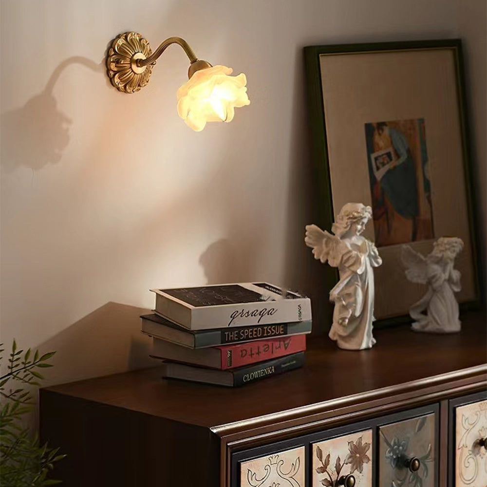 Pebusame Vintage Metal Glass Indoor Wall Lamp Bedroom Living Room