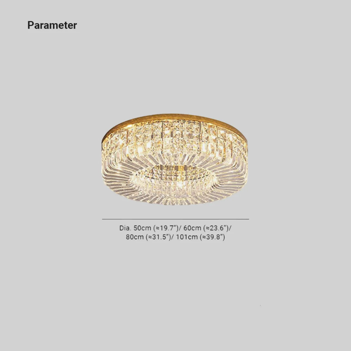 Nabebok Luxury Flush Mount Metal/Crystal Ceiling Light