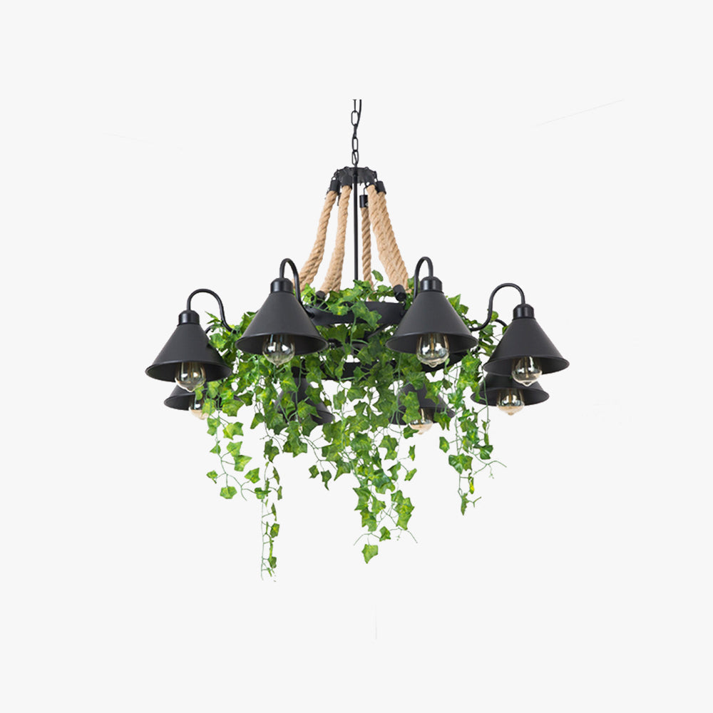 Fumupot Retro LED Chandelier Black Metal Restaurant/Bar/Living Room