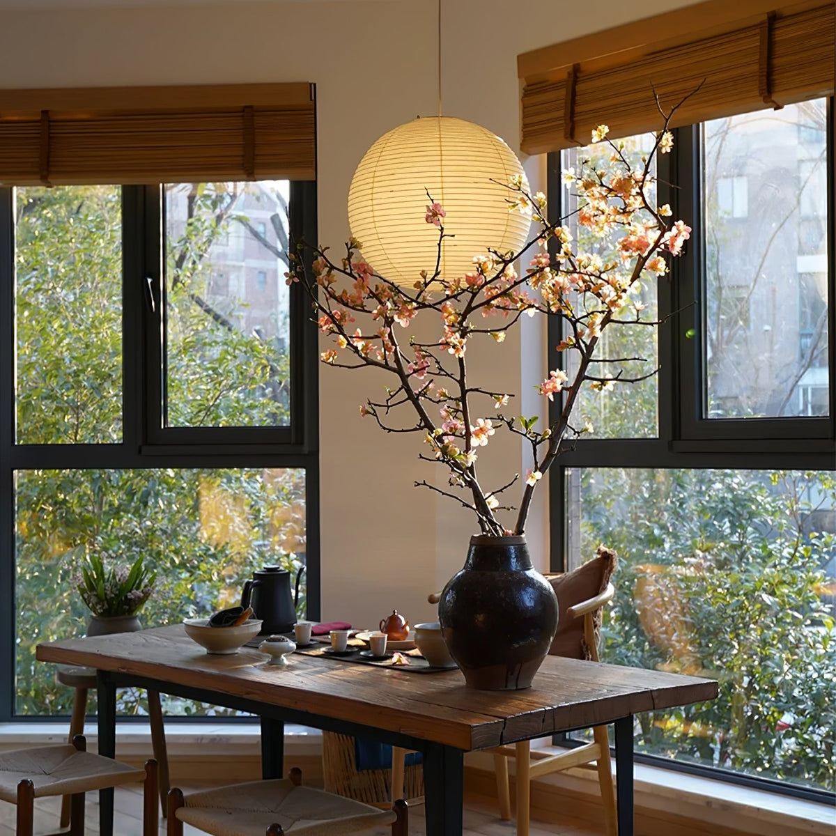 Beauwell Paper Globe White Plug Wire Pendant Light