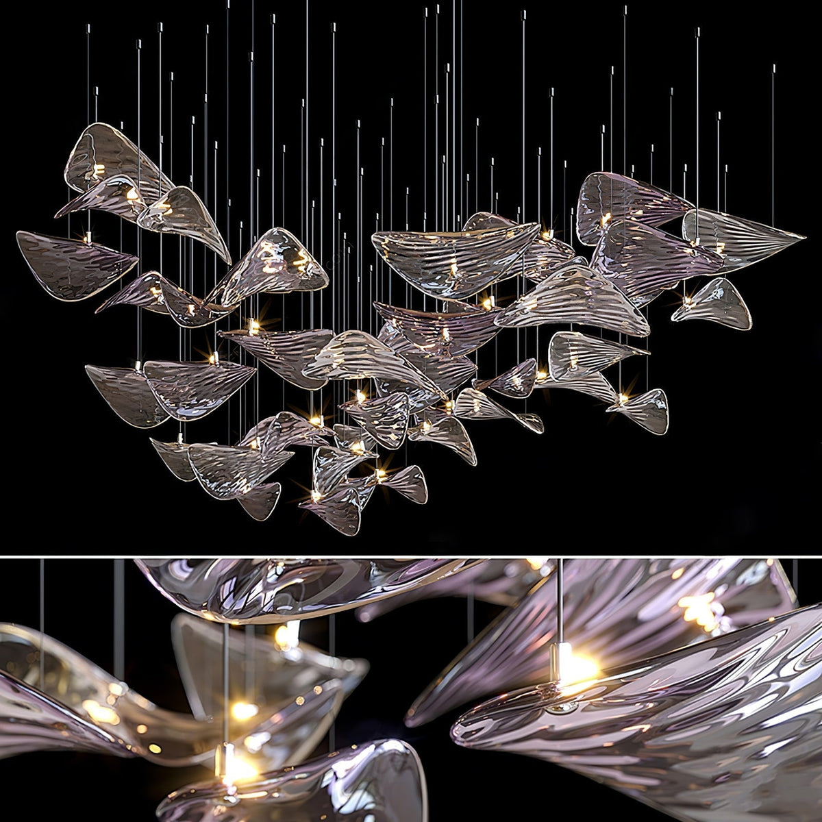 Beauvale Wave Floating Leaf Chandelier